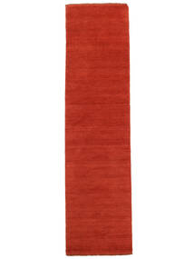  Handloom Fringes - Rust/Rød Teppe 80X300 Moderne Teppeløpere Mørk Rød (Ull, India)