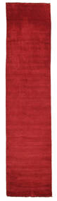  Handloom Fringes - Mørk Rød Teppe 80X350 Moderne Teppeløpere Rød (Ull, India)