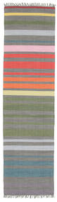  Rainbow Stripe - Grå Teppe 80X300 Ekte Moderne Håndvevd Teppeløpere Mørk Grå/Lys Grå (Bomull, India)