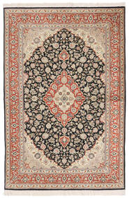  Ghom Silke Teppe 100X156 Ekte Orientalsk Håndknyttet Brun/Mørk Brun (Silke, Persia/Iran)