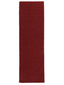  Kelim Loom - Mørk Rød Teppe 80X250 Ekte Moderne Håndvevd Teppeløpere Mørk Rød (Ull, India)