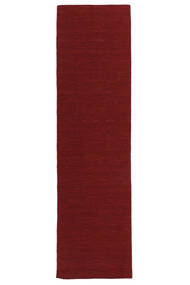  Kelim Loom - Mørk Rød Teppe 80X300 Ekte Moderne Håndvevd Teppeløpere Mørk Rød (Ull, India)