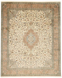  Kashmir Ren Silke Teppe 248X312 Ekte Orientalsk Håndknyttet Lysbrun/Mørk Beige (Silke, India)