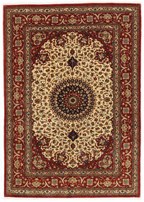  Ghom Kork/Silke Teppe 137X197 Ekte Orientalsk Håndknyttet Mørk Brun/Mørk Rød ( Persia/Iran)