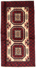  Persisk Beluch Fine Teppe Teppe 95X183 Mørk Rød/Rød (Ull, Persia/Iran)