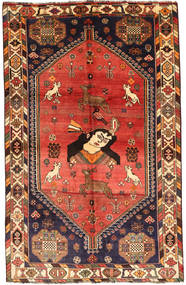  Ghashghai Fine Teppe 161X255 Ekte Orientalsk Håndknyttet Brun, Mørk Rød (Ull, Persia/Iran)
