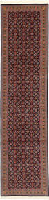  Tabriz 50 Raj Med Silke Teppe 75X300 Ekte Orientalsk Håndknyttet Teppeløpere Mørk Brun/Mørk Rød ( Persia/Iran)