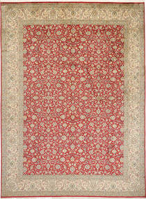  Kashmir Ren Silke Teppe 246X332 Ekte Orientalsk Håndknyttet Lysbrun/Lys Grå (Silke, India)