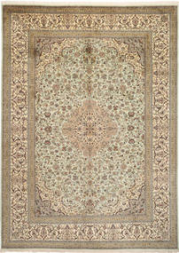  Kashmir Ren Silke Teppe 246X342 Ekte Orientalsk Håndknyttet Lys Grå/Lysbrun (Silke, India)