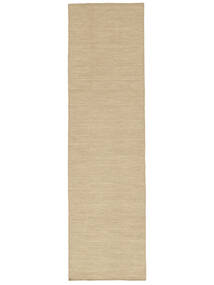  Kelim Loom - Beige Teppe 80X300 Ekte Moderne Håndvevd Teppeløpere Lysbrun/Beige (Ull, India)