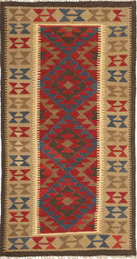  Kelim Maimane Teppe 103X199 Ekte Orientalsk Håndvevd Mørk Grå/Lysbrun/Mørk Rød (Ull, Afghanistan)