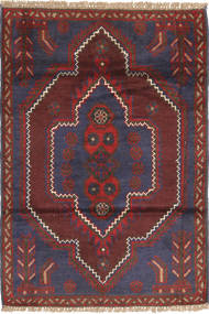  Beluch Teppe 83X130 Ekte Orientalsk Håndknyttet Svart/Mørk Rød (Ull, )