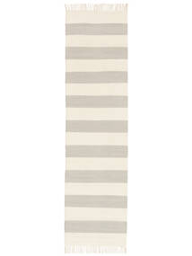  Cotton Stripe - Grå, Off White Teppe 80X300 Ekte Moderne Håndvevd Teppeløpere Grå, Off White (Bomull, India)
