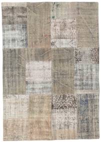 141X202 Patchwork Teppe Teppe Moderne Lysegrå/Beige (Ull, Tyrkia)