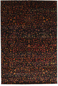  Sari Ren Silke Teppe 206X301 Ekte Moderne Håndknyttet Svart (Silke, India)