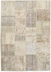 Patchwork Teppe Teppe 140X201 Beige/Lysegrå (Ull, Tyrkia)