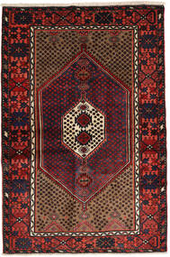  Hamadan Teppe 136X200 Ekte Orientalsk Håndknyttet Mørk Rød (Ull, Persia/Iran)