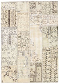 Patchwork Teppe Teppe 140X196 Beige/Lysegrå (Ull, Tyrkia)