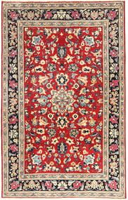  Yazd Teppe 193X305 Ekte Orientalsk Håndknyttet Mørk Grå/Mørk Rød (Ull, Persia/Iran)