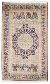  Kashmir Ren Silke Teppe 94X156 Ekte Orientalsk Håndknyttet Lys Grå/Hvit/Creme (Silke, India)