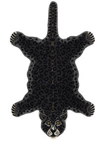  Leopard - Svart Teppe 100X160 Moderne Svart (Ull, )