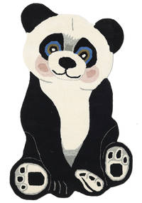  Panda Baby Teppe 100X160 Moderne Mørk Grå/Beige (Ull, India)