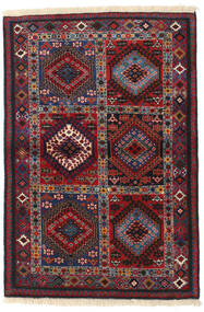  Yalameh Teppe 102X149 Ekte Orientalsk Håndknyttet Mørk Rød/Mørk Brun (Ull, Persia/Iran)