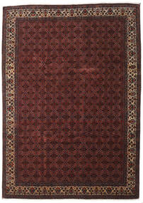  Bidjar Med Silke Teppe 259X357 Ekte Orientalsk Håndknyttet Mørk Rød/Mørk Brun Stort ( Persia/Iran)