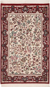  Isfahan Silkerenning Teppe 80X128 Ekte Orientalsk Håndknyttet Beige/Rød ()