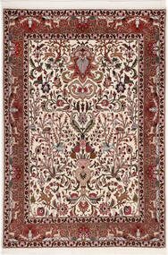  Tabriz 50 Raj Med Silke Teppe 105X155 Ekte Orientalsk Håndknyttet Brun, Rød ( Persia/Iran)
