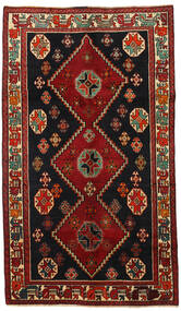  Ghashghai Teppe 145X249 Ekte Orientalsk Håndknyttet Svart/Mørk Rød (Ull, Persia/Iran)