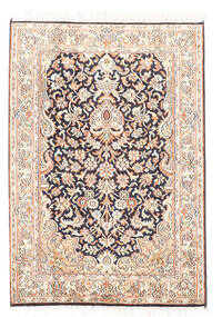 Kashmir Ren Silke Teppe 65X93 Ekte Orientalsk Håndknyttet Mørk Beige/Mørk Grå (Silke, India)