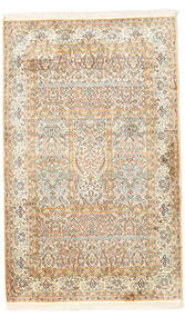 Kashmir Ren Silke Teppe 96X154 Ekte Orientalsk Håndknyttet Beige/Gul (Silke, India)