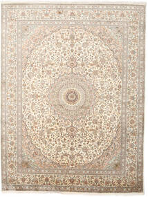  Kashmir Ren Silke Teppe 243X319 Ekte Orientalsk Håndknyttet Lys Grå/Gul/Lysbrun (Silke, India)