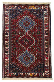  Yalameh Teppe 83X127 Ekte Orientalsk Håndknyttet Mørk Rød (Ull, Persia/Iran)