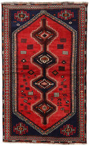  Shiraz Teppe 150X240 Ekte Orientalsk Håndknyttet Mørk Brun/Rust (Ull, Persia/Iran)