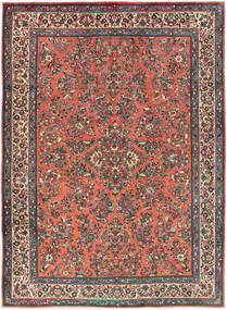  Sarough Teppe 225X311 Ekte Orientalsk Håndknyttet Mørk Rød/Mørk Grå (Ull, Persia/Iran)