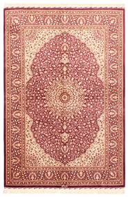  Ghom Silke Teppe 102X151 Ekte Orientalsk Håndvevd Mørk Rød/Lyserosa (Silke, Persia/Iran)