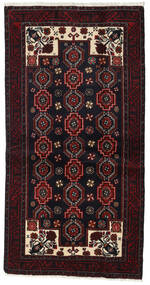  Beluch Teppe 105X204 Ekte Orientalsk Håndknyttet Mørk Rød, Beige (Ull, Persia/Iran)