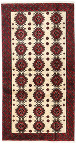  Beluch Teppe 100X187 Ekte Orientalsk Håndknyttet Beige, Rød (Ull, Persia/Iran)