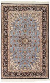  Isfahan Silkerenning Teppe 156X239 Ekte Orientalsk Håndvevd Lys Grå/Mørk Brun ( Persia/Iran)