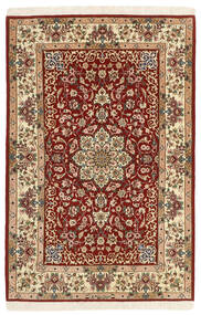  Isfahan Silkerenning Teppe 105X165 Ekte Orientalsk Håndvevd Brun/Beige ()
