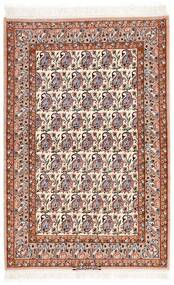  Isfahan Silkerenning Teppe 106X161 Ekte Orientalsk Håndknyttet Mørk Brun/Beige ( Persia/Iran)