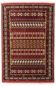  Turkaman Teppe 132X195 Ekte Orientalsk Håndknyttet Mørk Rød (Ull, Persia/Iran)