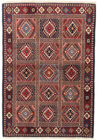  Yalameh Teppe 99X146 Ekte Orientalsk Håndknyttet Mørk Rød/Mørk Grå (Ull, Persia/Iran)