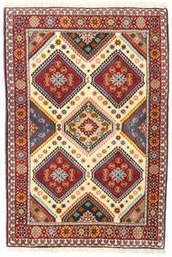  Yalameh Teppe 85X126 Ekte Orientalsk Håndknyttet Mørk Rød/Beige (Ull, Persia/Iran)
