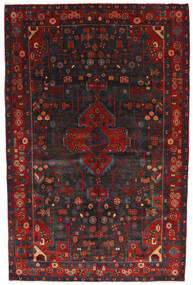  Nahavand Teppe 156X245 Ekte Orientalsk Håndknyttet Mørk Rød/Svart (Ull, Persia/Iran)