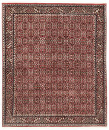  Bidjar Med Silke Teppe 184X217 Ekte Orientalsk Håndknyttet Mørk Rød/Mørk Brun ( Persia/Iran)