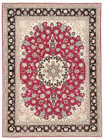  Tabriz 50 Raj Teppe 151X200 Ekte Orientalsk Håndknyttet Beige/Lysbrun (Ull/Silke, Persia/Iran)