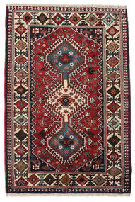  Yalameh Teppe 85X127 Ekte Orientalsk Håndknyttet Mørk Rød/Svart (Ull, Persia/Iran)